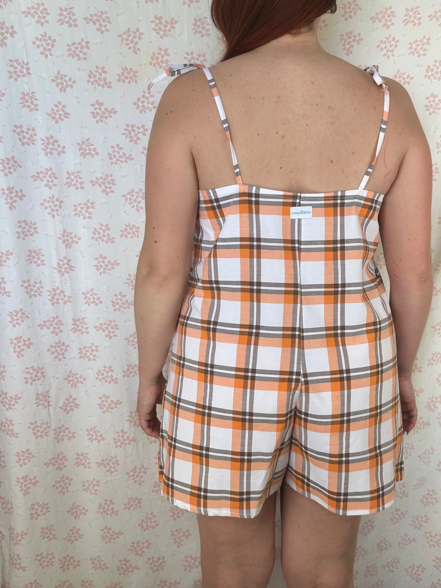 Combishort Carreaux Orange