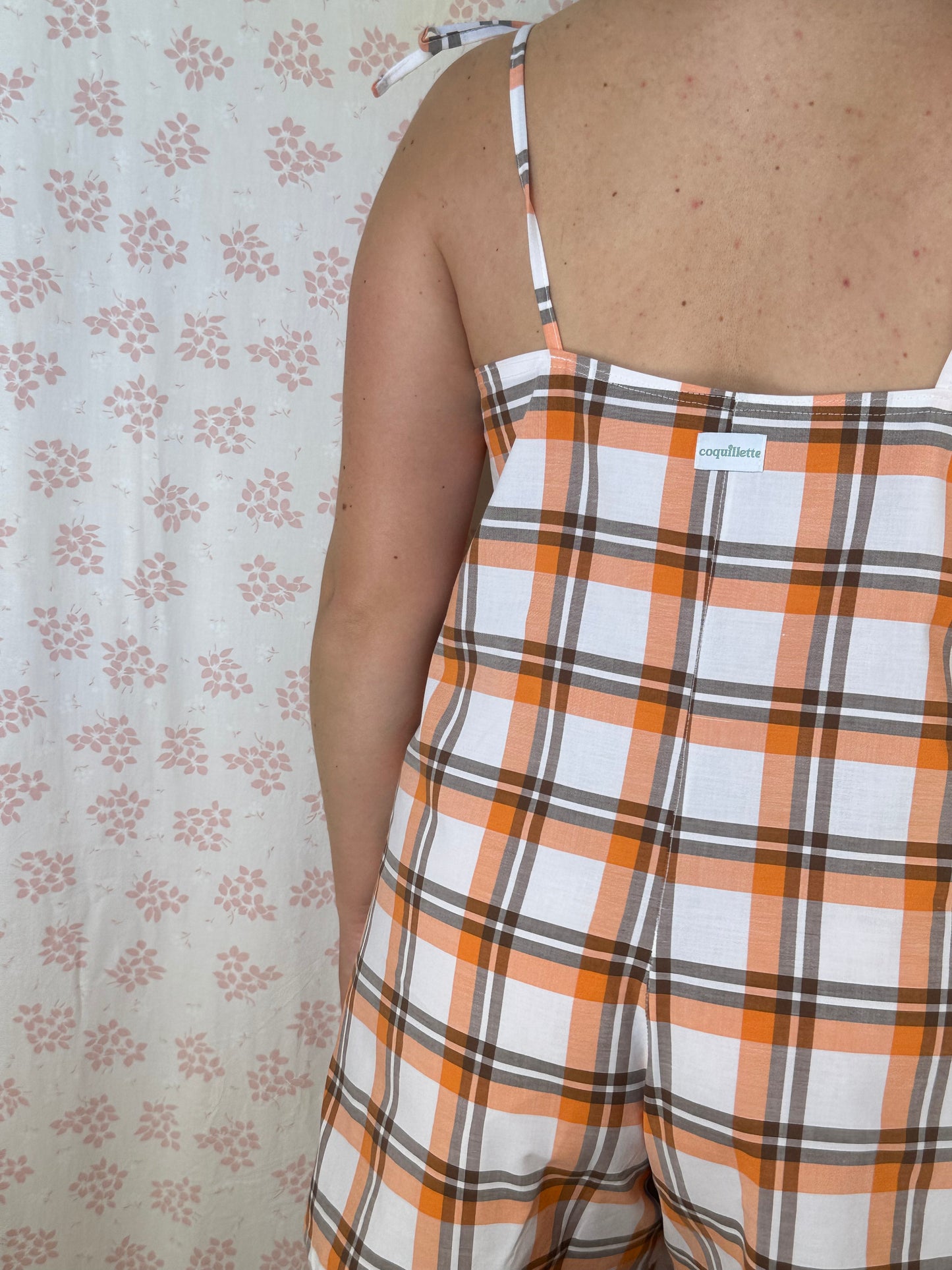 Combishort Carreaux Orange
