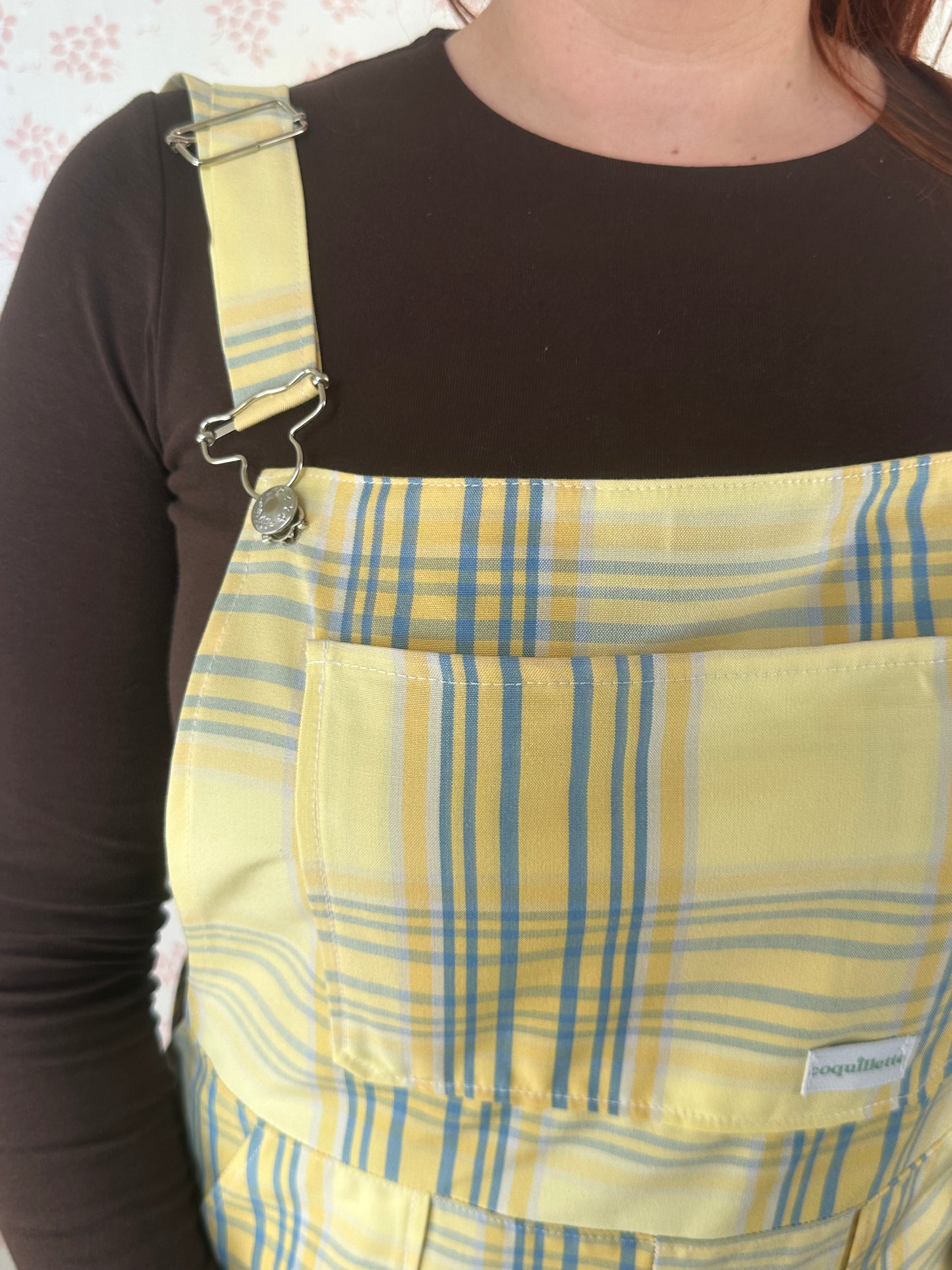 Salopette Carreaux Jaune et Bleu