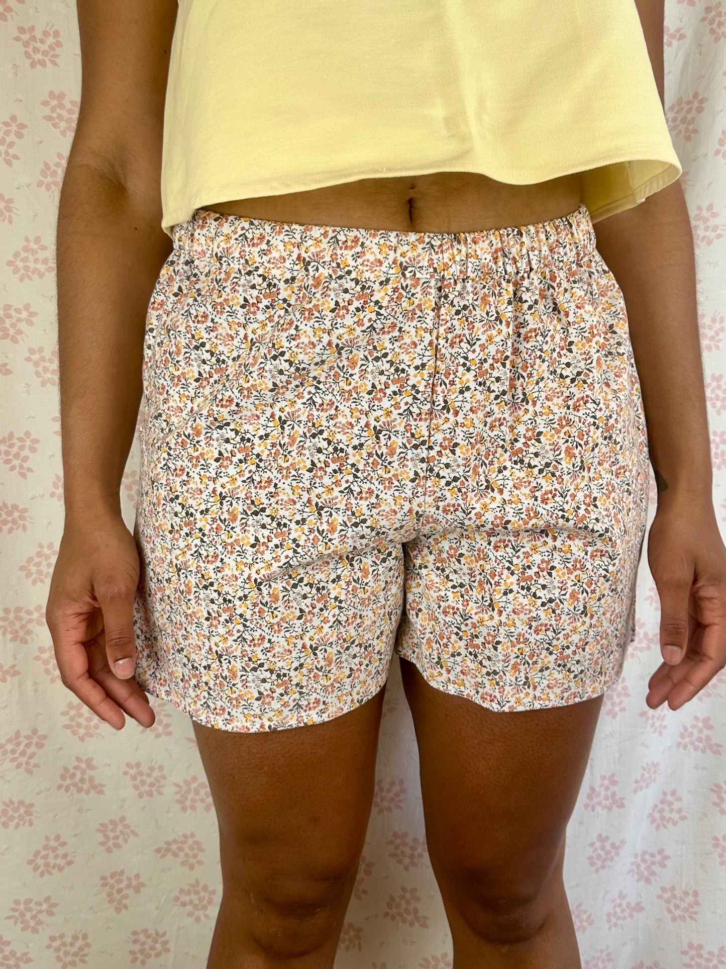 Short Fleurs Marron