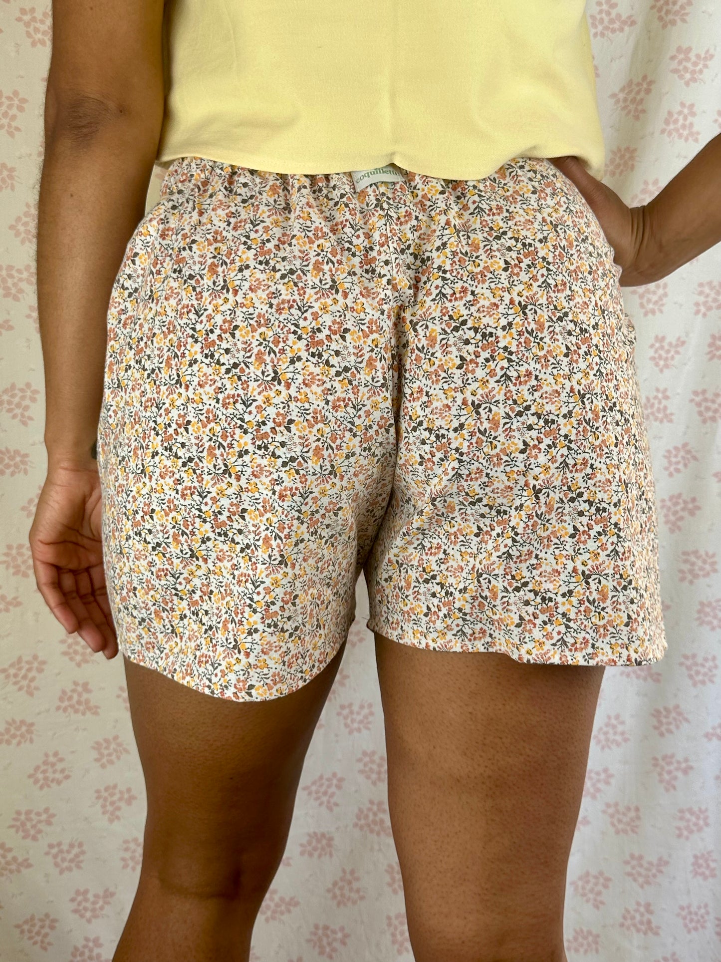 Short Fleurs Marron