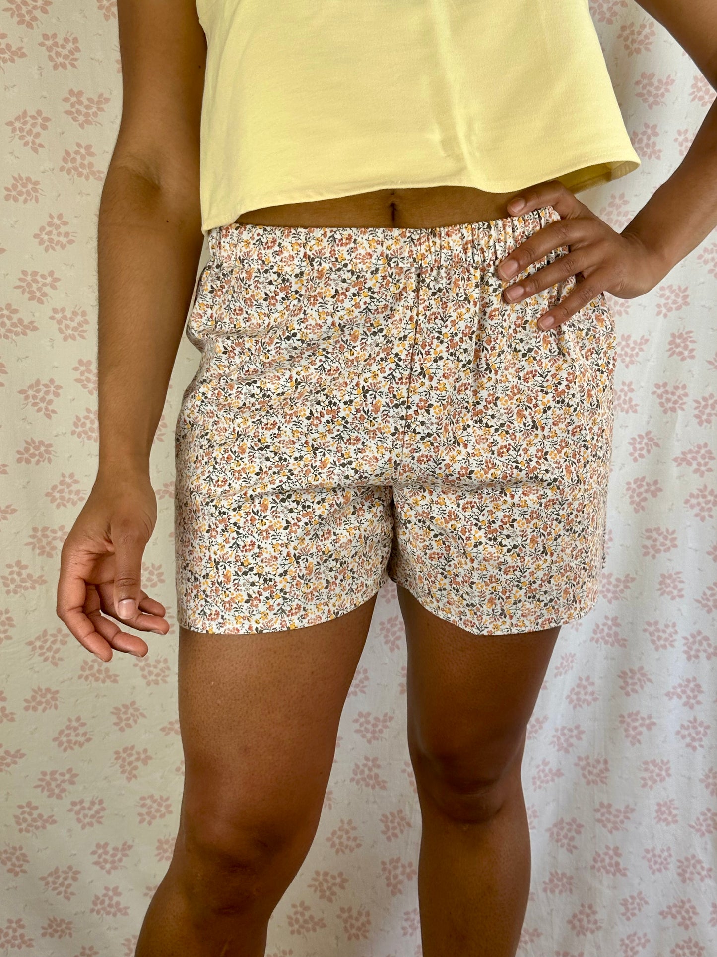 Short Fleurs Marron