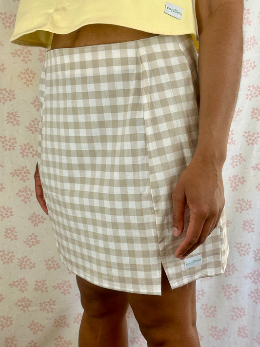 Jupe Vichy Beige