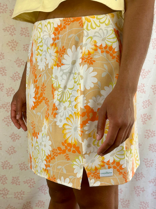 Jupe Fleurs Orange