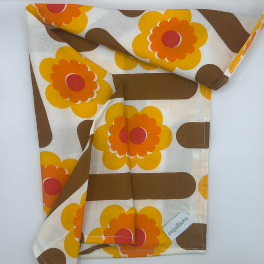 Grand Foulard Fleurs Orange