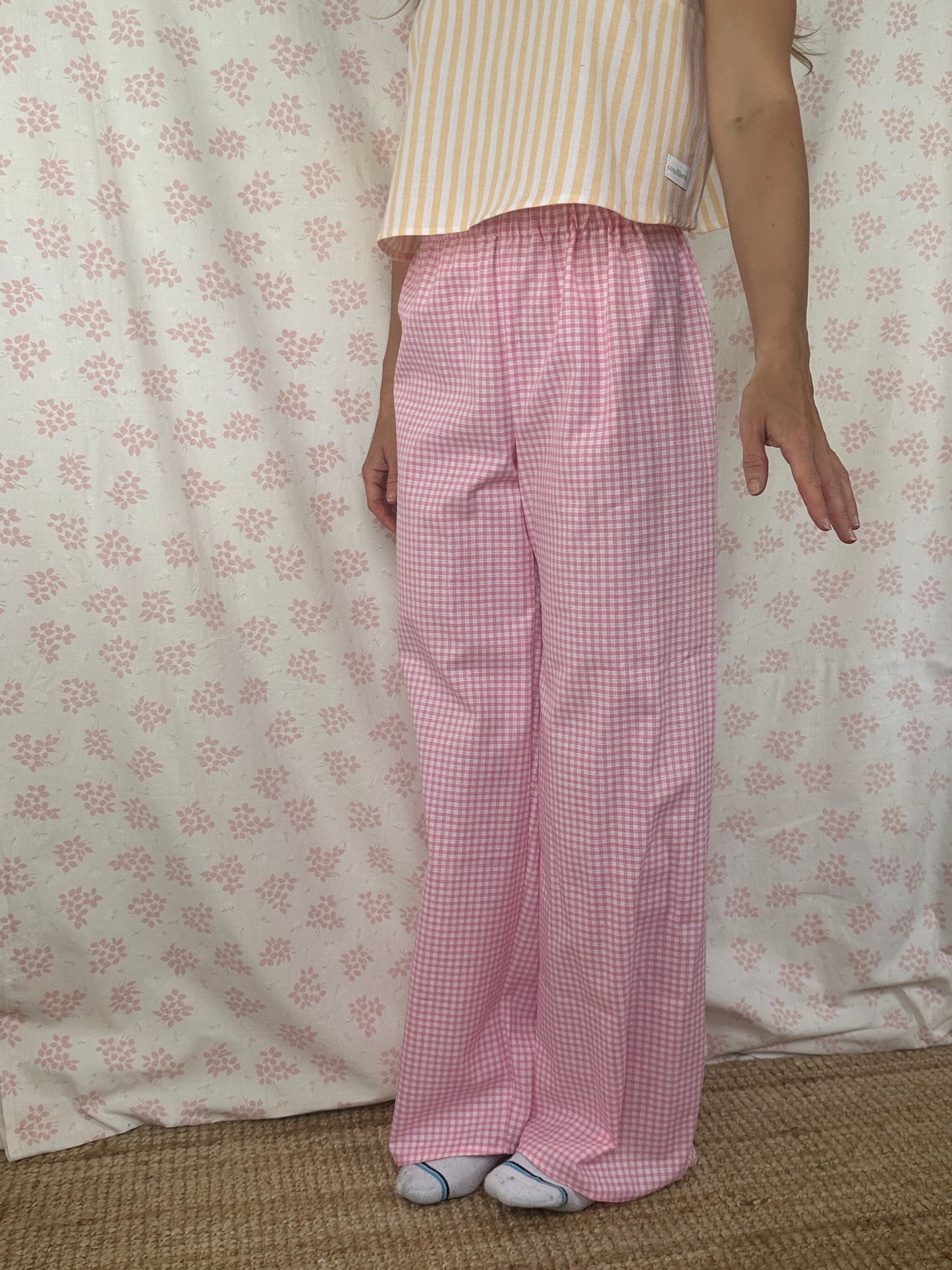 Pantalon Vichy Rose