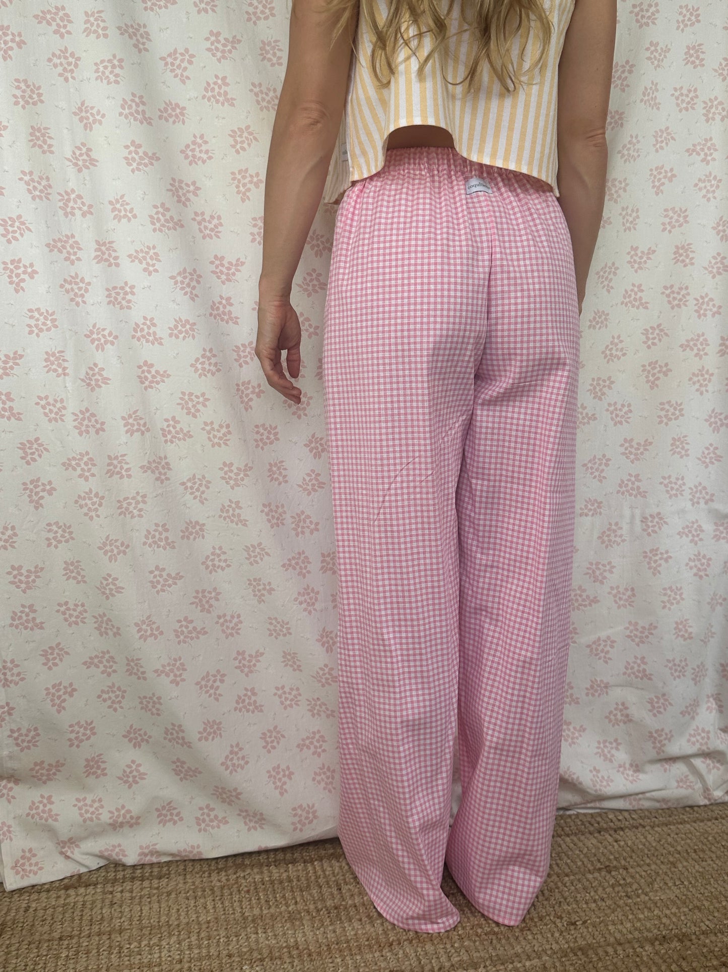 Pantalon Vichy Rose