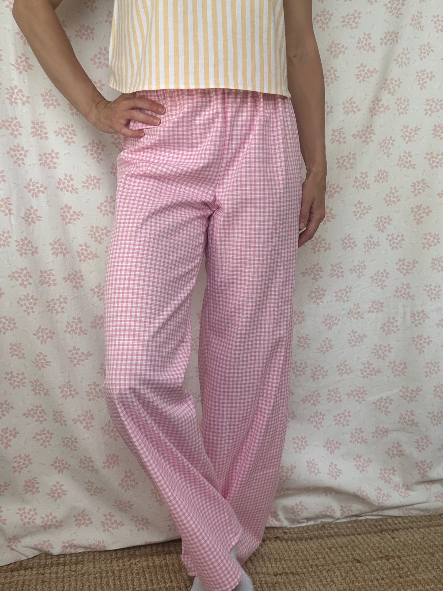 Pantalon Vichy Rose