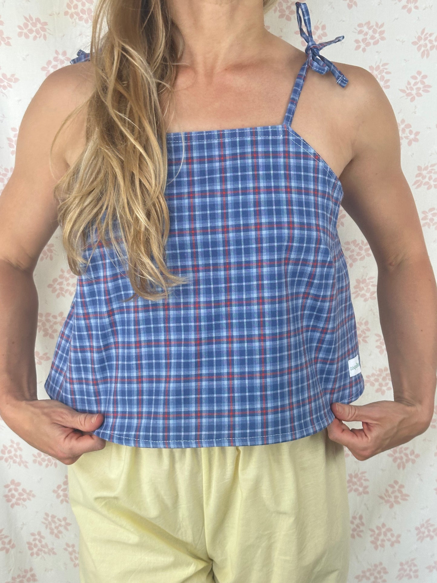 Top Carreaux Bleu