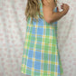 Robe Col Carreaux