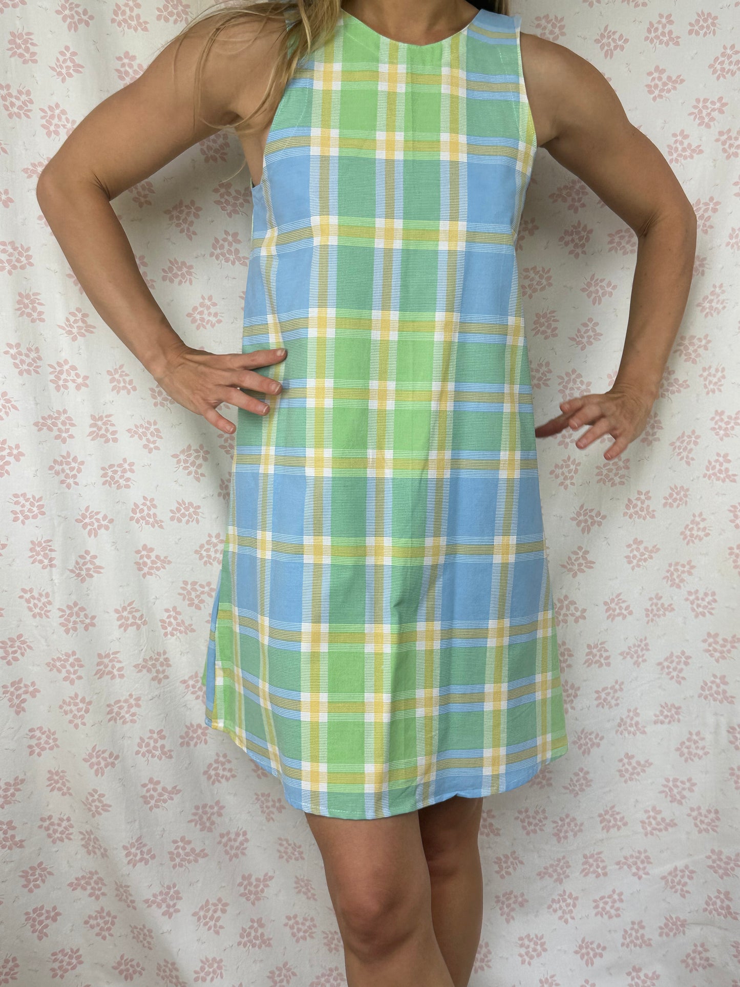 Robe Col Carreaux