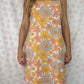 Robe Bretelle Fleurs Jaune Orange