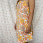 Robe Bretelle Fleurs Jaune Orange