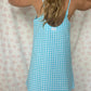 Robe Bretelle Vichy Turquoise