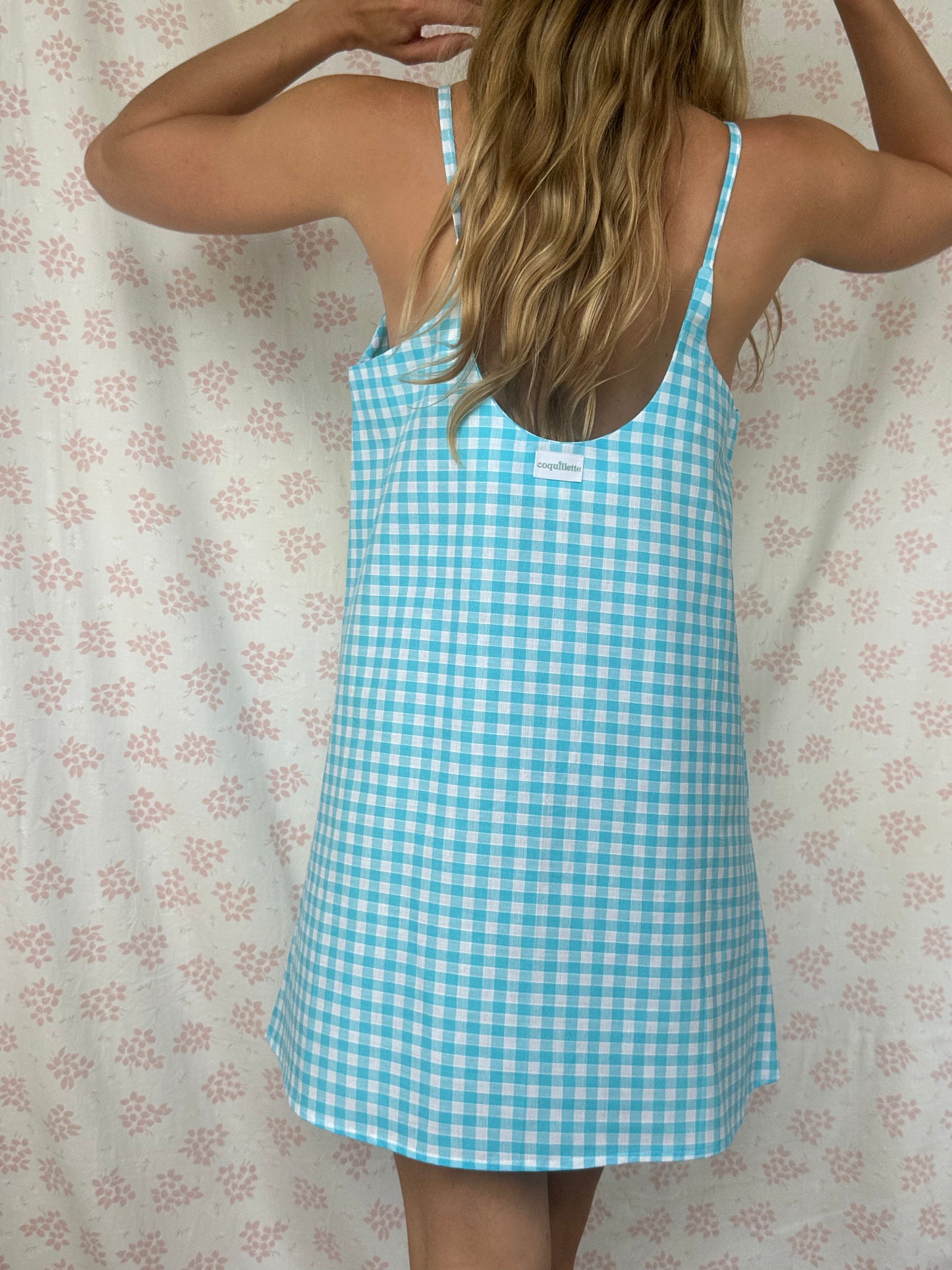 Robe Bretelle Vichy Turquoise