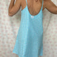 Robe Bretelle Vichy Turquoise