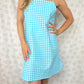 Robe Bretelle Vichy Turquoise