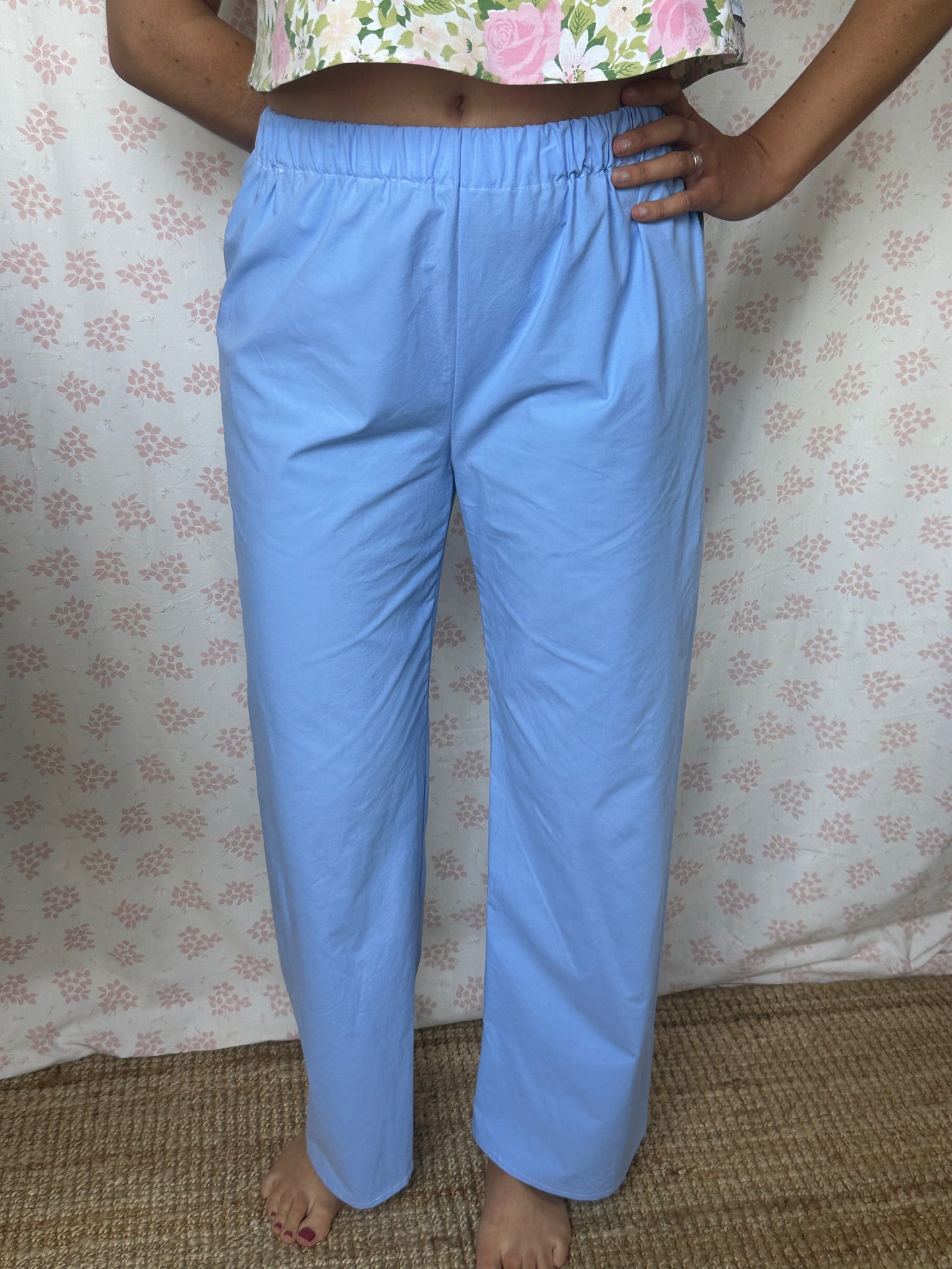 Pantalon Uni Bleu