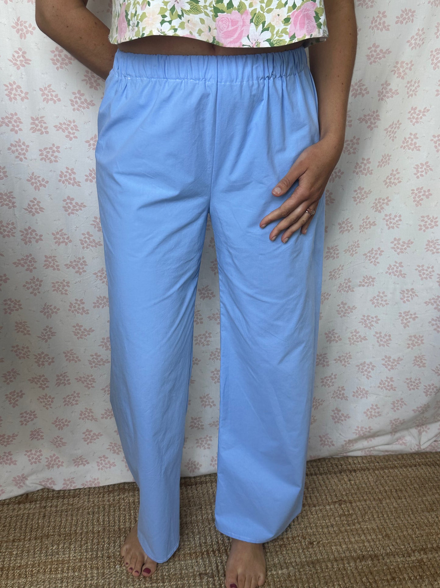 Pantalon Uni Bleu