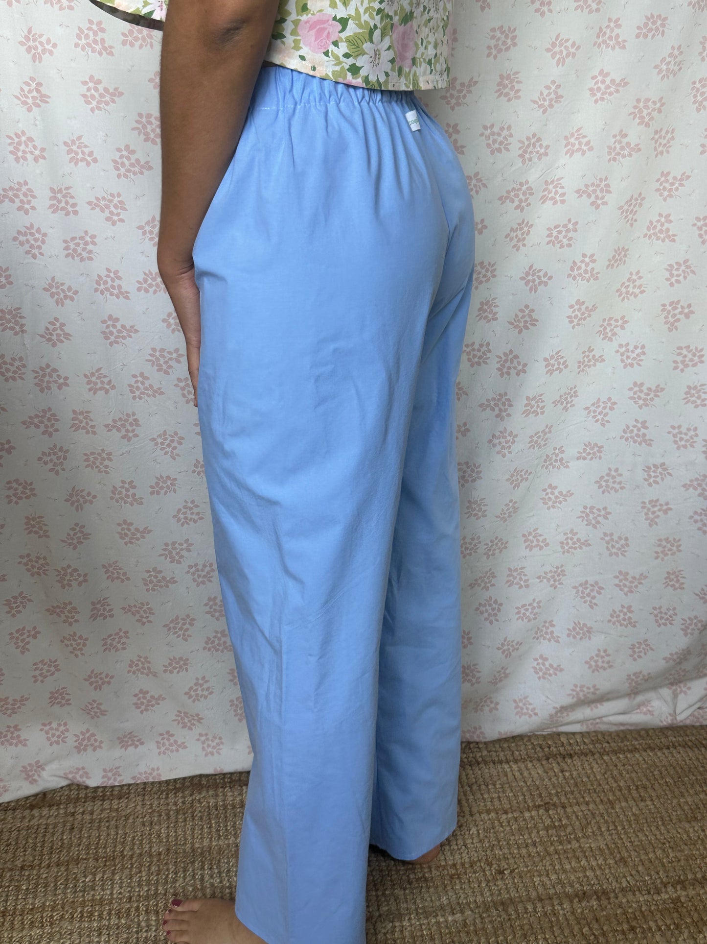 Pantalon Uni Bleu