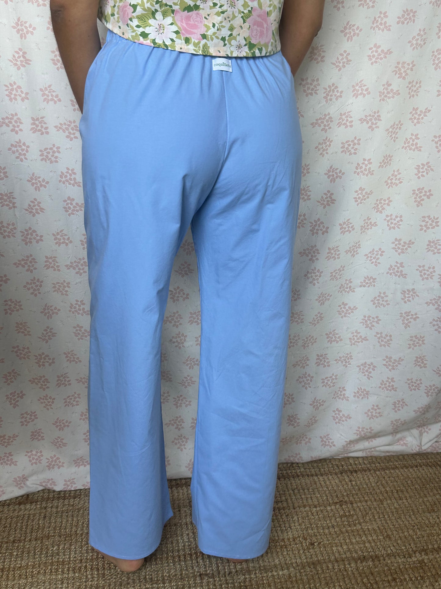 Pantalon Uni Bleu