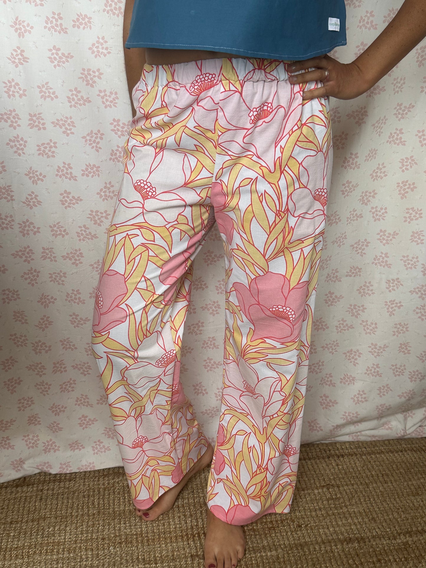 Pantalon Fleurs Rose