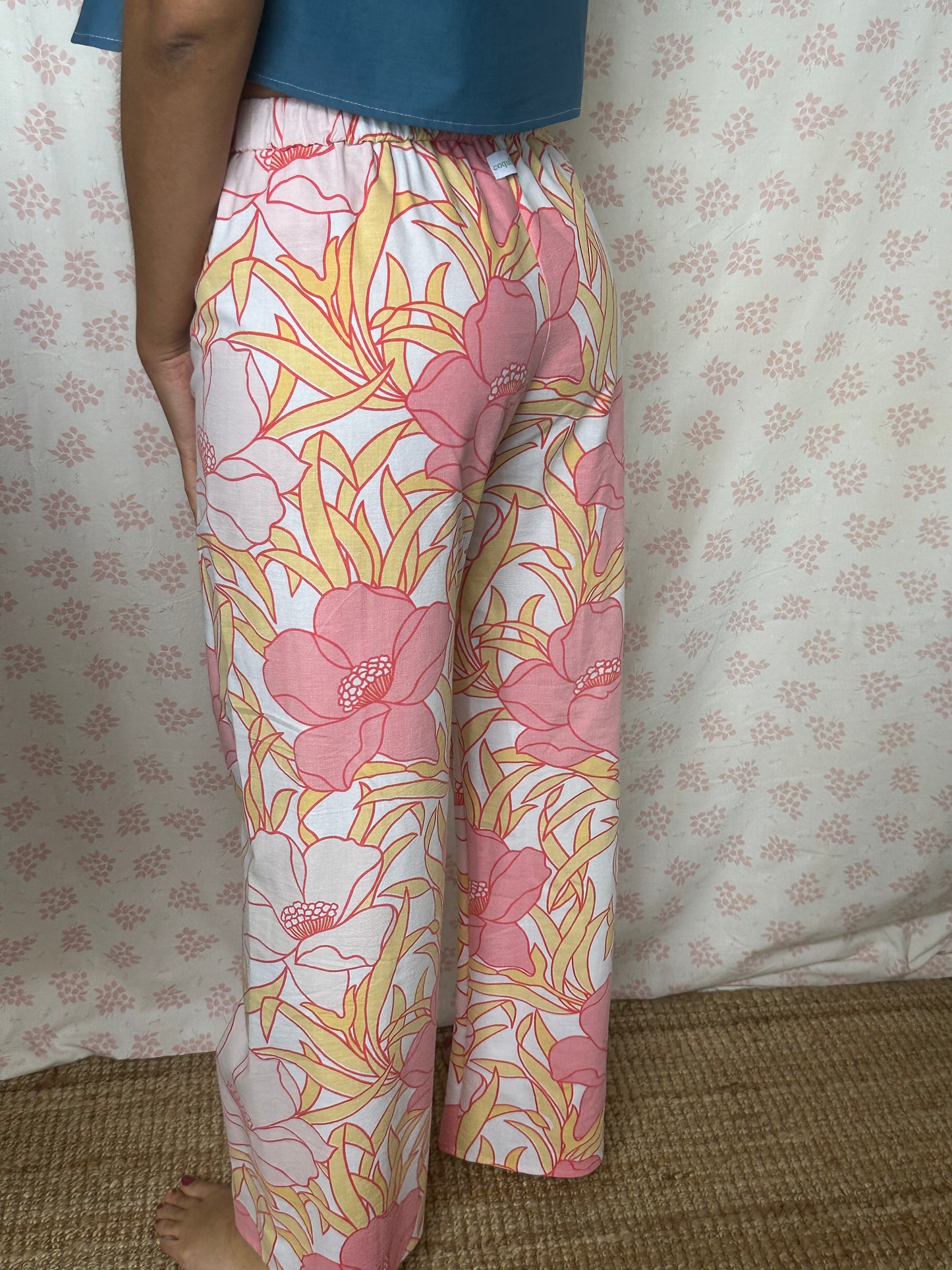 Pantalon Fleurs Rose