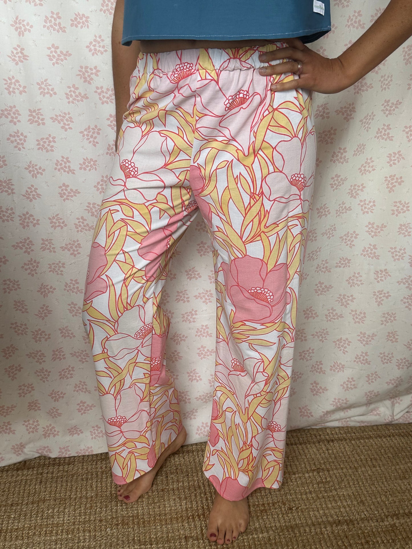 Pantalon Fleurs Rose