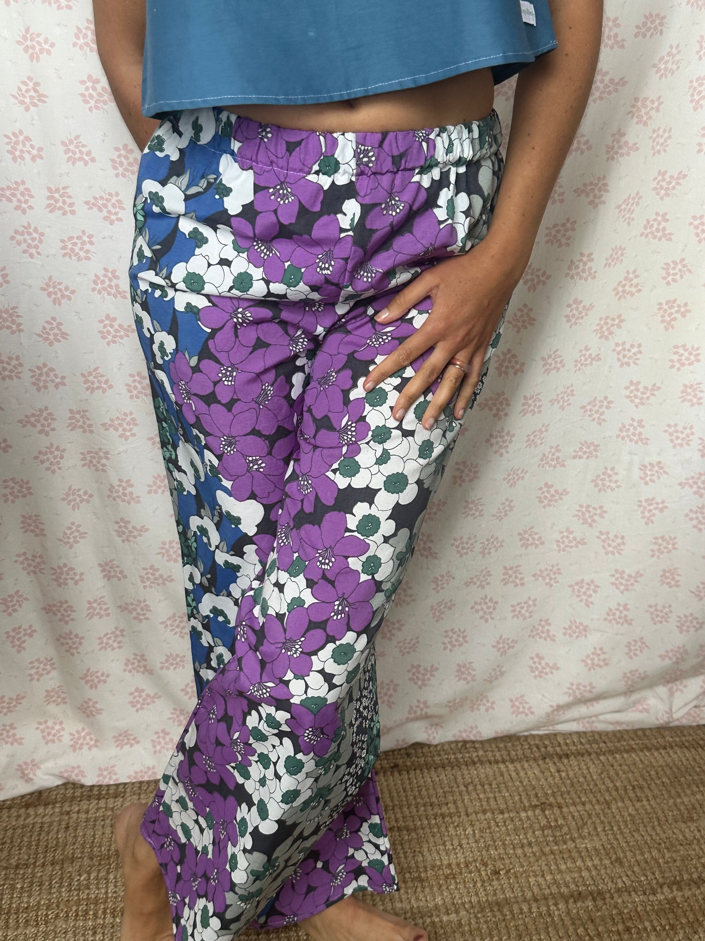 Pantalon Fleurs Violette