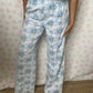 Pantalon Fleurs Bleu