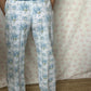 Pantalon Fleurs Bleu