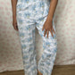 Pantalon Fleurs Bleu