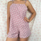 Combishort Vieux Rose Fleurs