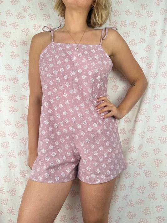 Combishort Vieux Rose Fleurs