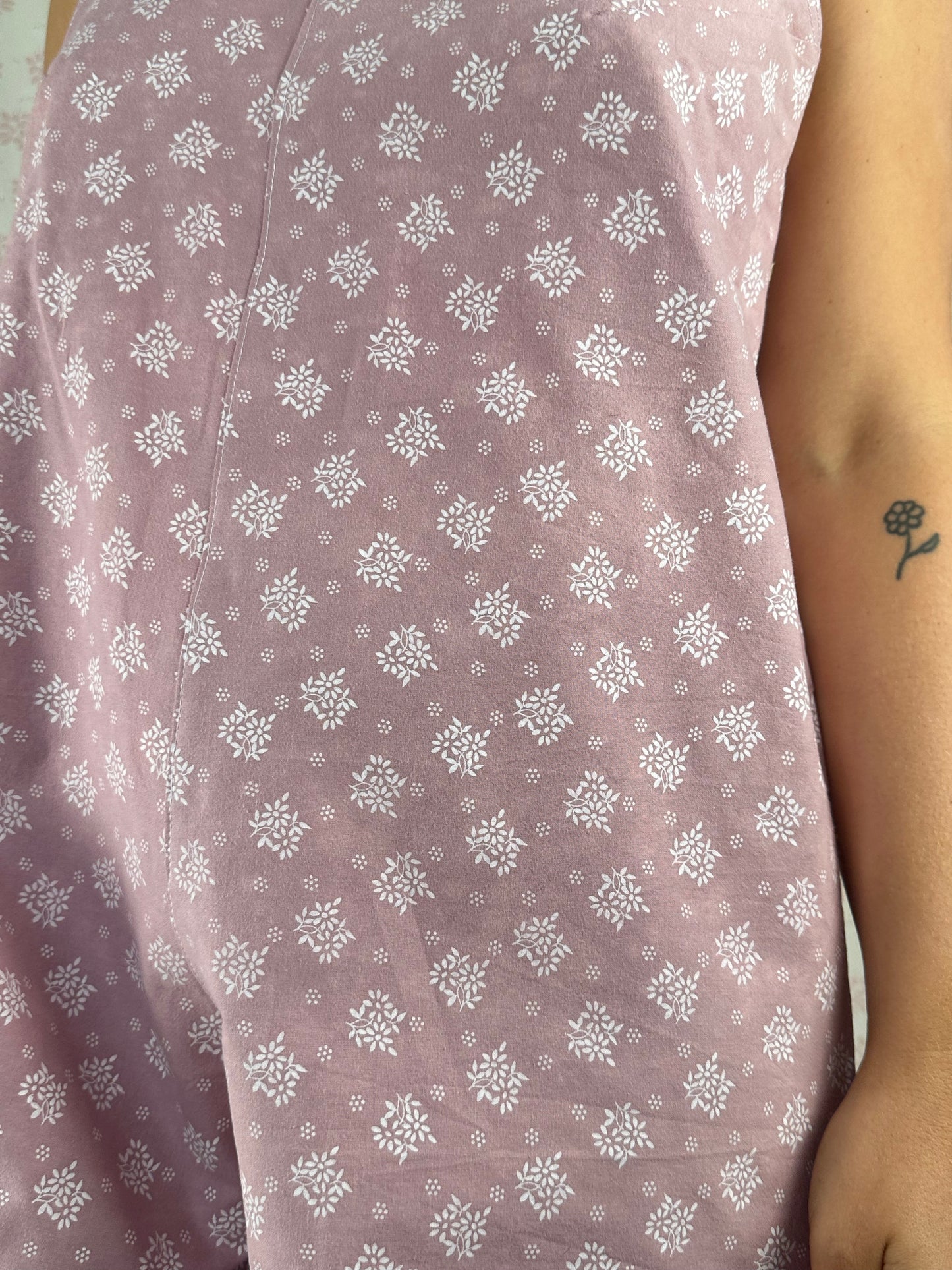 Combishort Vieux Rose Fleurs