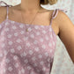 Combishort Vieux Rose Fleurs