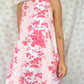 Robe Col Fleurs Rose
