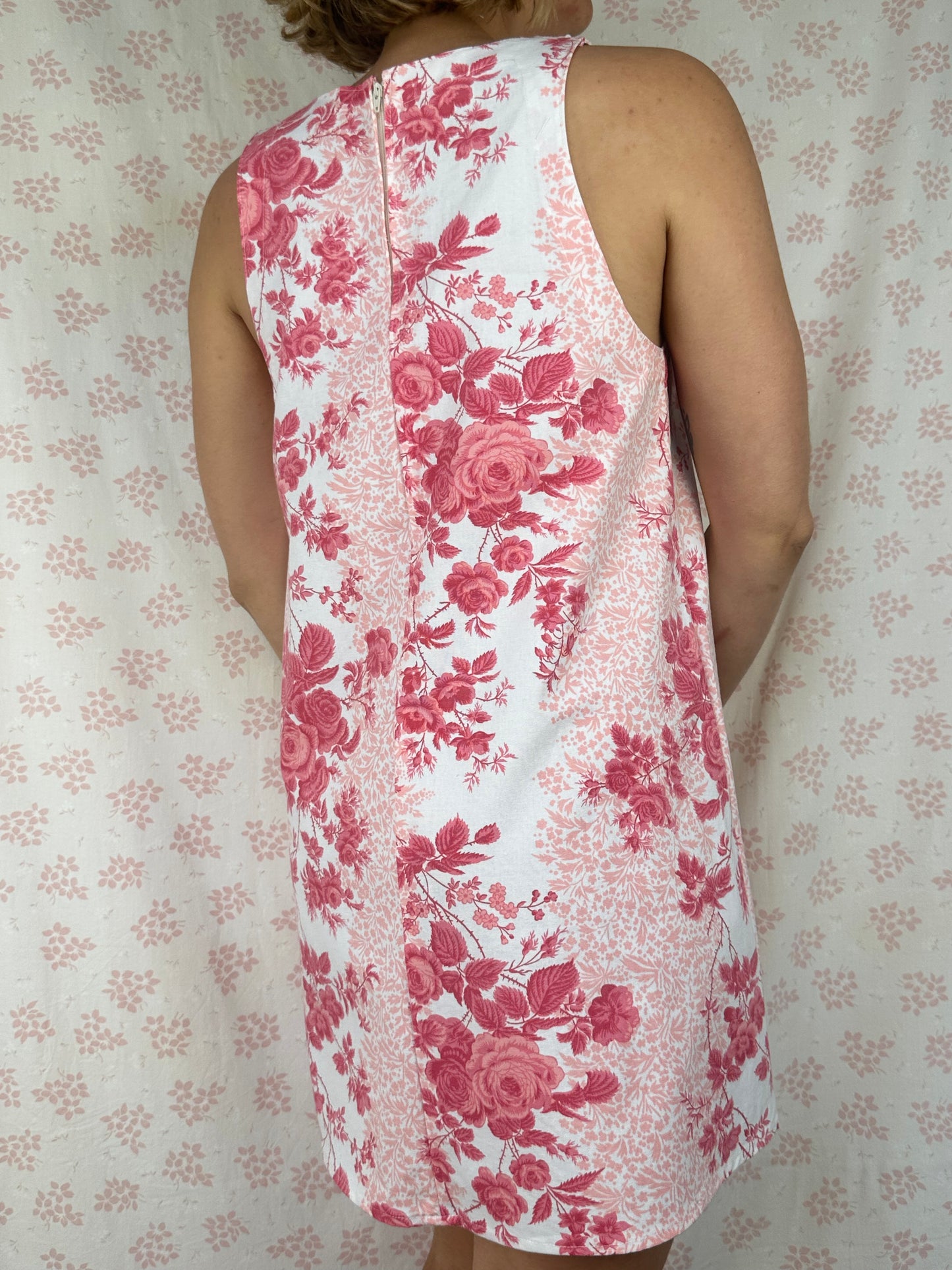 Robe Col Fleurs Rose