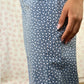 Pantalon Bleu Fleurs