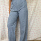 Pantalon Bleu Fleurs