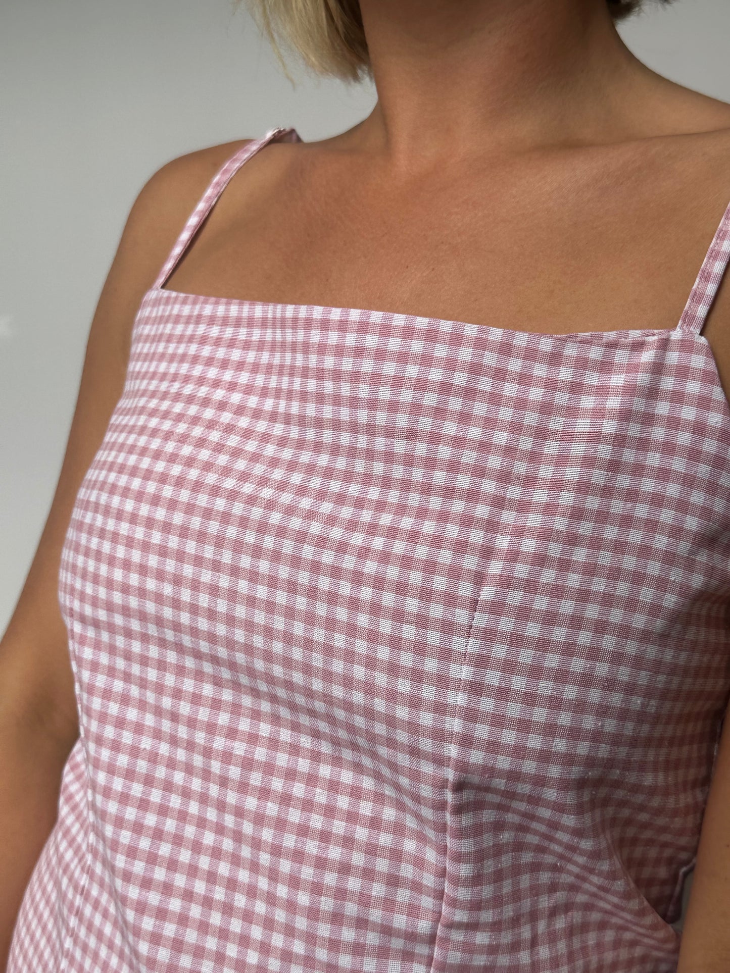 Robe Vichy Vieux Rose