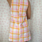 Robe Col Carreaux Orange et Rose