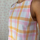 Robe Col Carreaux Orange et Rose