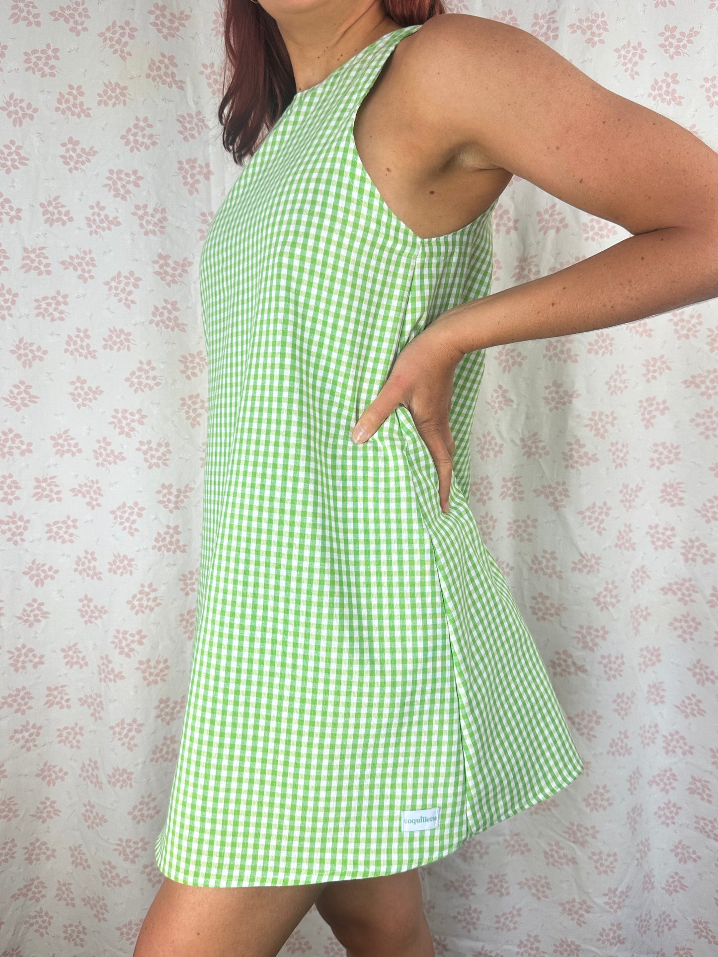 Robe Col Vichy Vert