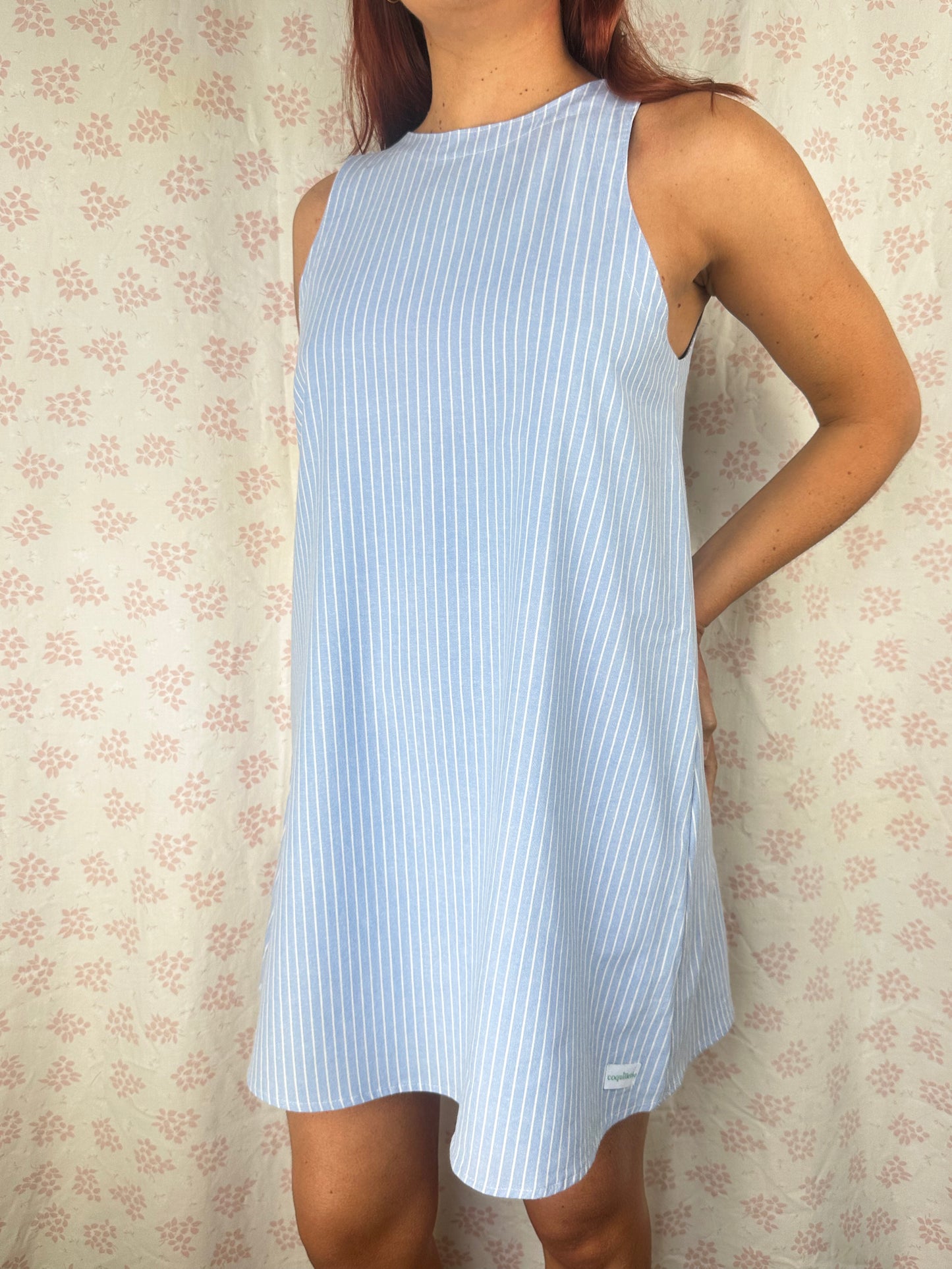 Robe Col Rayé Bleu