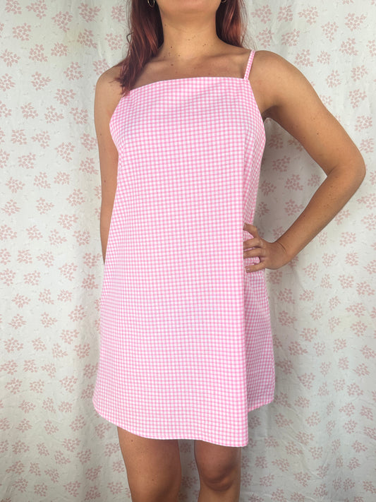Robe Bretelle Vichy Rose