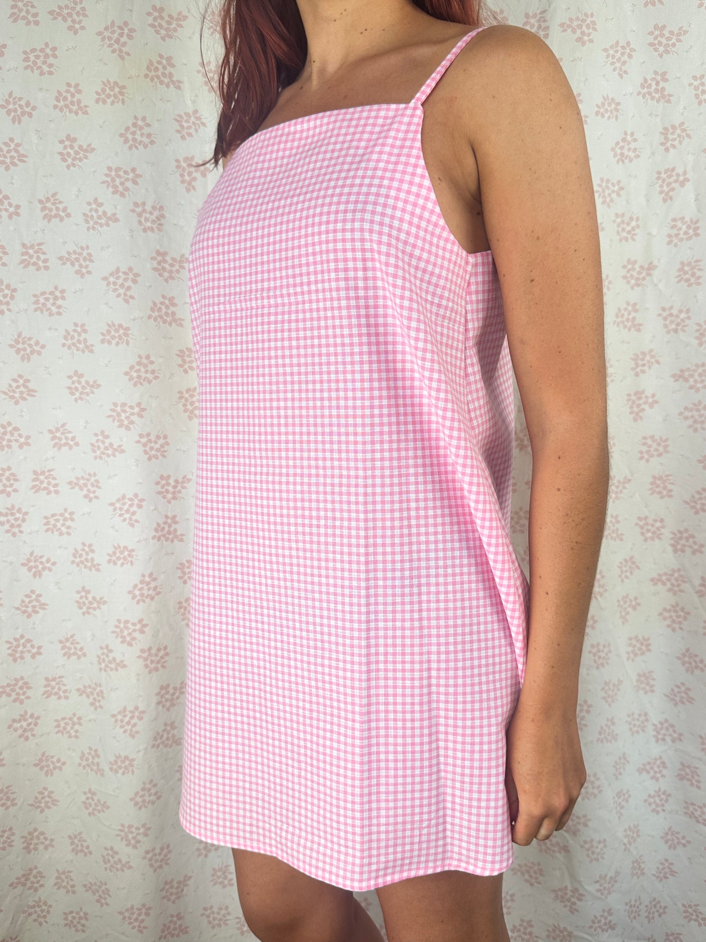 Robe Bretelle Vichy Rose