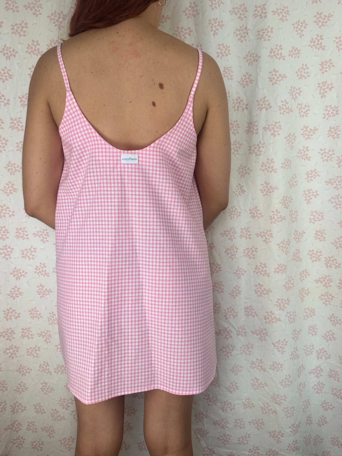 Robe Bretelle Vichy Rose