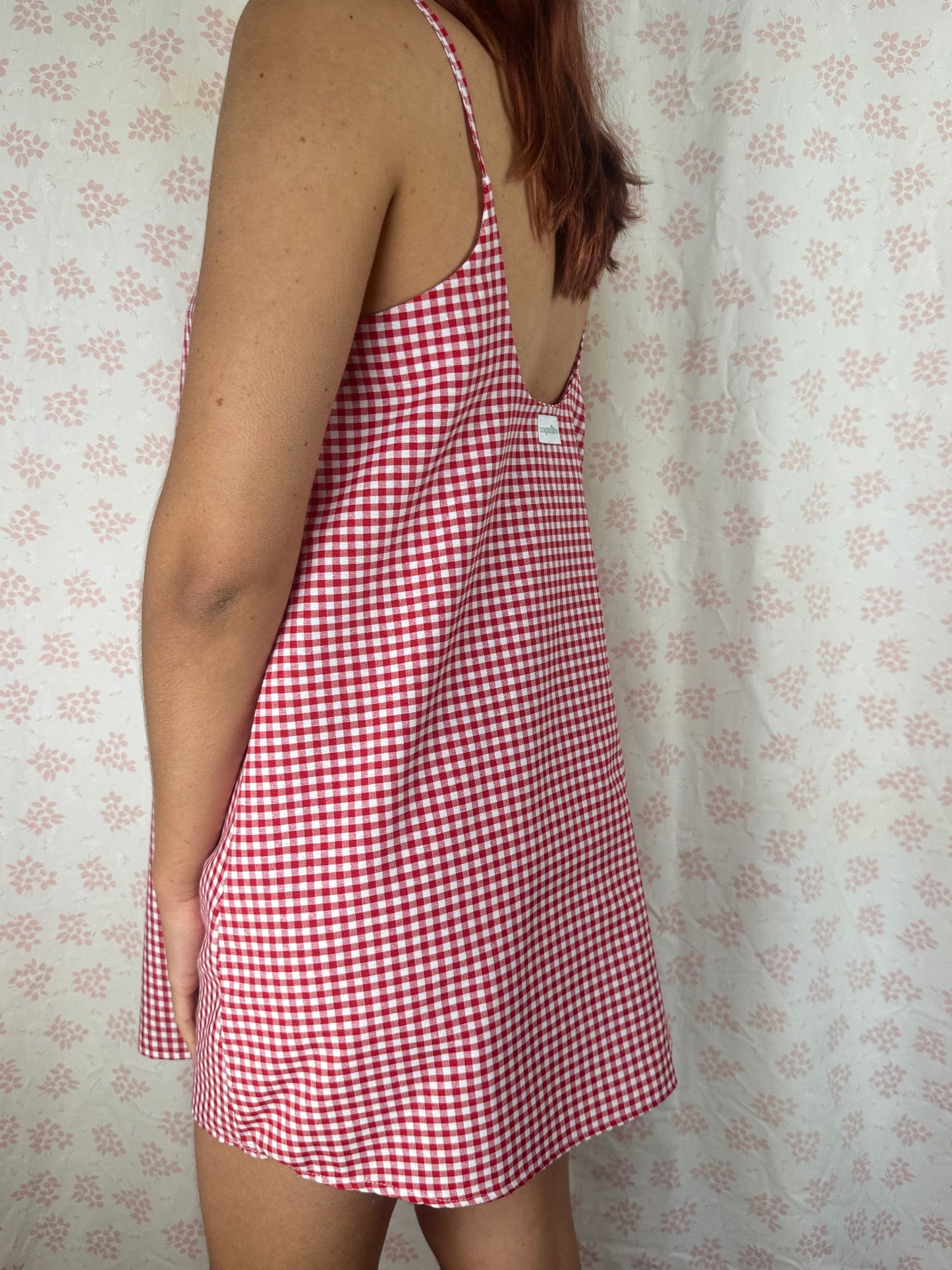 Robe Bretelle Vichy Rouge