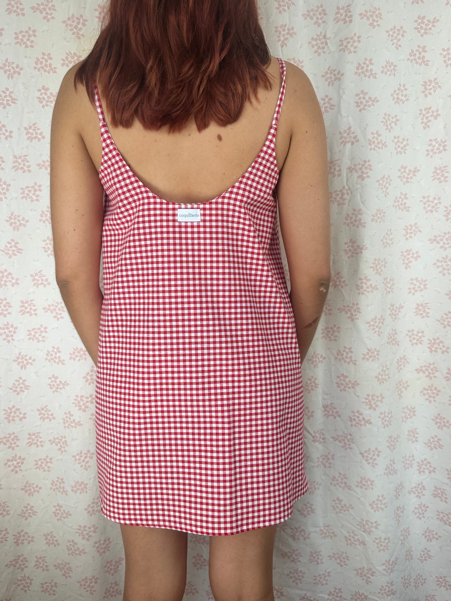 Robe Bretelle Vichy Rouge